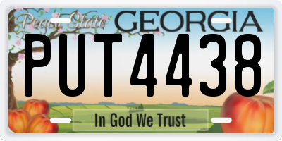 GA license plate PUT4438