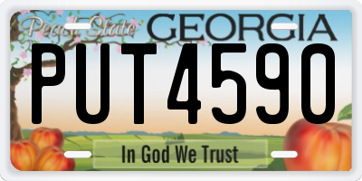 GA license plate PUT4590
