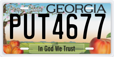 GA license plate PUT4677