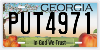 GA license plate PUT4971