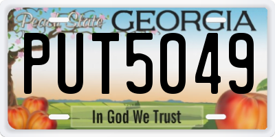 GA license plate PUT5049