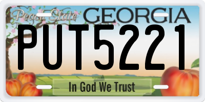GA license plate PUT5221