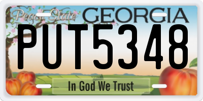 GA license plate PUT5348