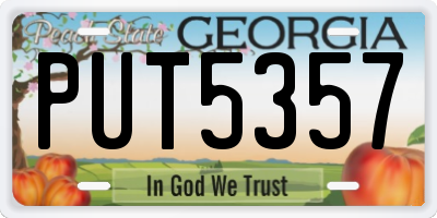 GA license plate PUT5357
