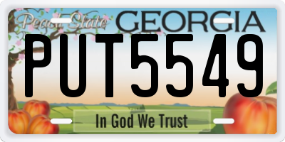 GA license plate PUT5549