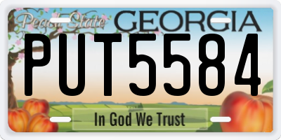 GA license plate PUT5584