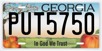 GA license plate PUT5750