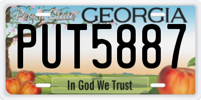 GA license plate PUT5887