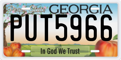 GA license plate PUT5966