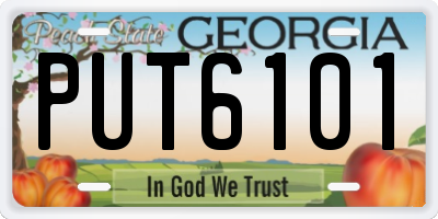 GA license plate PUT6101