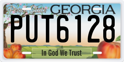 GA license plate PUT6128