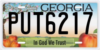 GA license plate PUT6217