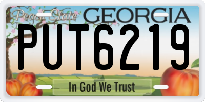 GA license plate PUT6219
