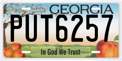 GA license plate PUT6257