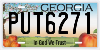 GA license plate PUT6271