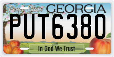 GA license plate PUT6380