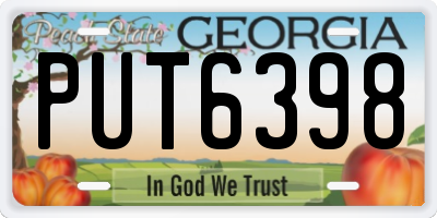 GA license plate PUT6398