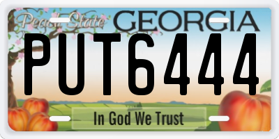 GA license plate PUT6444