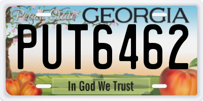 GA license plate PUT6462