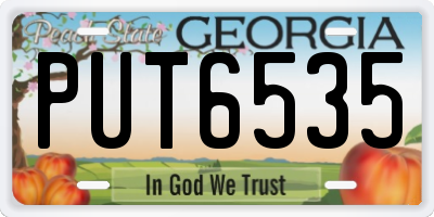 GA license plate PUT6535