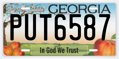 GA license plate PUT6587