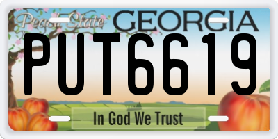 GA license plate PUT6619