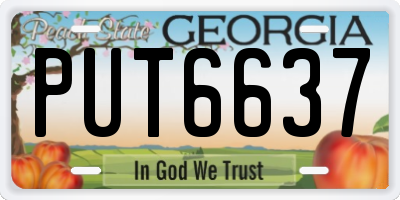 GA license plate PUT6637