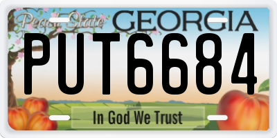 GA license plate PUT6684