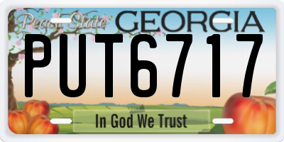 GA license plate PUT6717