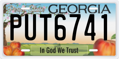 GA license plate PUT6741
