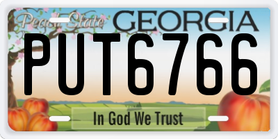 GA license plate PUT6766
