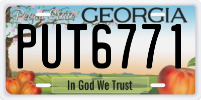 GA license plate PUT6771