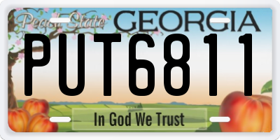 GA license plate PUT6811