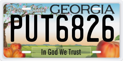 GA license plate PUT6826