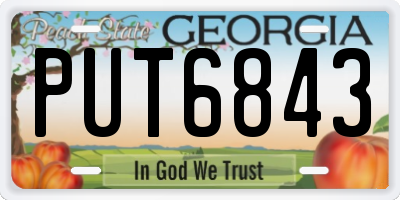 GA license plate PUT6843