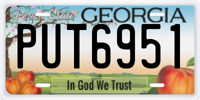 GA license plate PUT6951