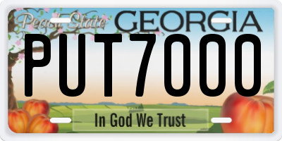 GA license plate PUT7000