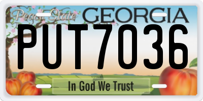 GA license plate PUT7036