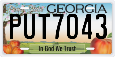GA license plate PUT7043