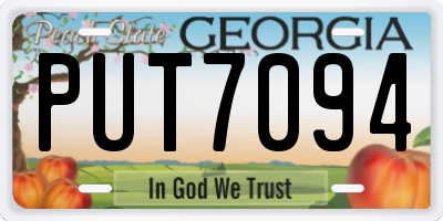 GA license plate PUT7094