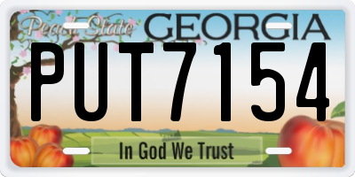 GA license plate PUT7154