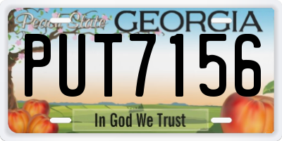 GA license plate PUT7156