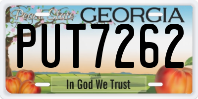 GA license plate PUT7262