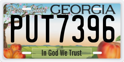 GA license plate PUT7396