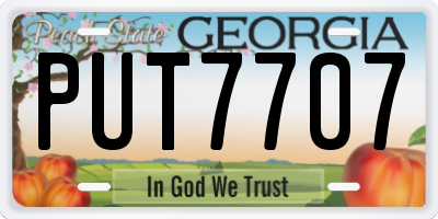 GA license plate PUT7707