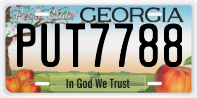 GA license plate PUT7788