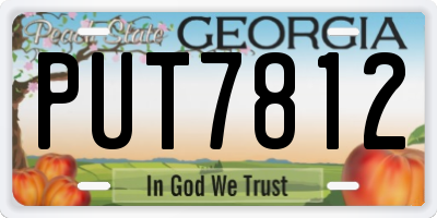 GA license plate PUT7812