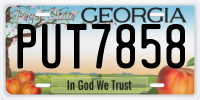 GA license plate PUT7858