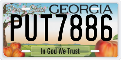 GA license plate PUT7886