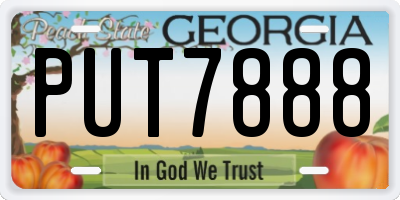 GA license plate PUT7888